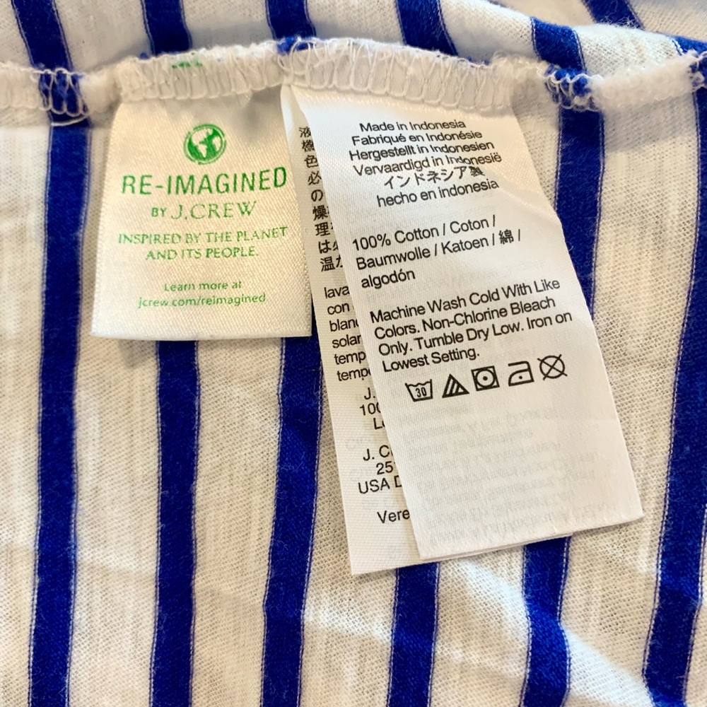 MOVING SALE | Women’s J Crew Nautical Prep Stripe XL Tank Top, Blue + White - Picture 4 of 4